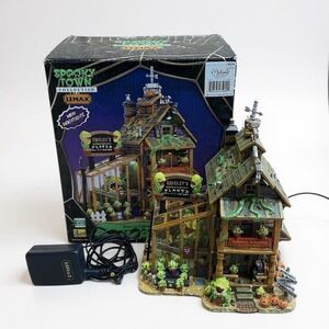 Lemax Spooky Town Grisleys Greenhouse Complete 2010 Retired Halloween Works READ